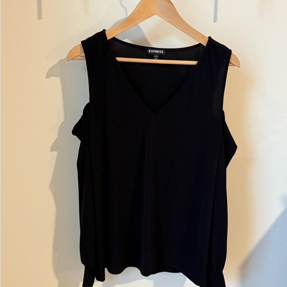 Express Women's Black V-Neck Tank Top